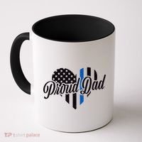 Proud Police Dad Blue Thin Line Coffee Mug thumb 0