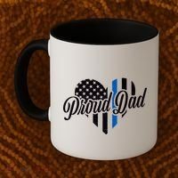 Proud Police Dad Blue Thin Line Coffee Mug thumb 2