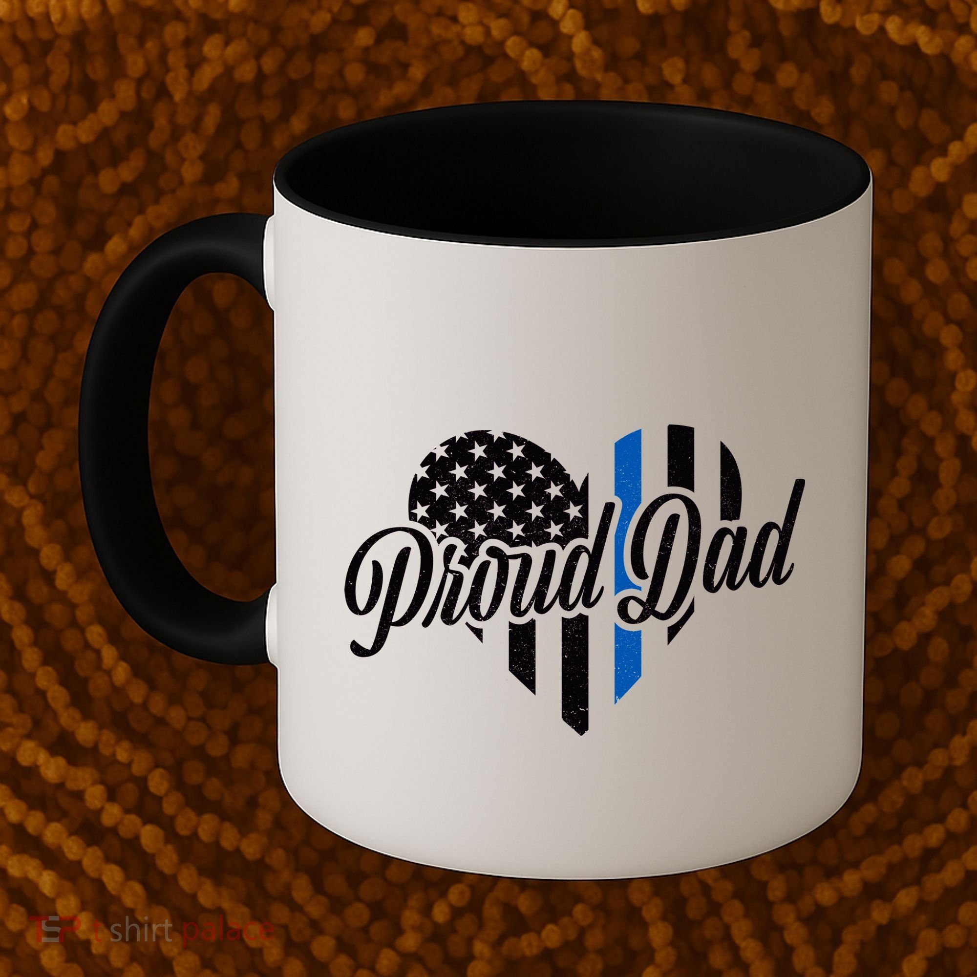 Proud Police Dad Blue Thin Line Coffee Mug