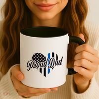 Proud Police Dad Blue Thin Line Coffee Mug thumb 3