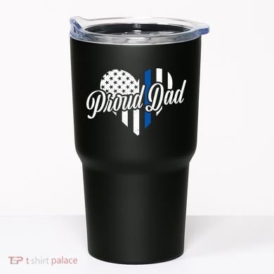 Proud Police Dad Blue Thin Line Tumbler