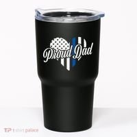 Proud Police Dad Blue Thin Line Tumbler thumb 0