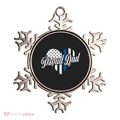 Proud Police Dad Blue Thin Line Ornament