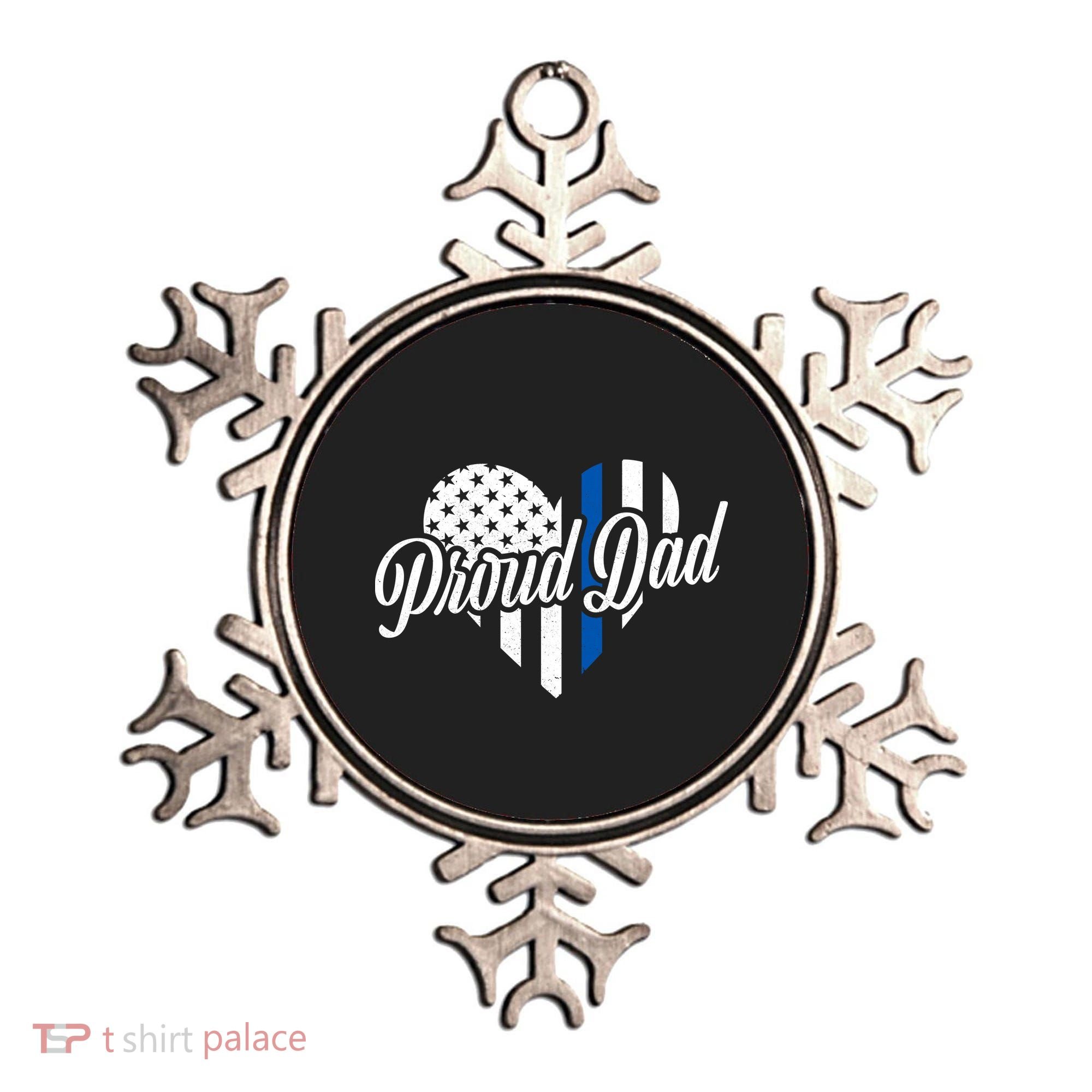 Proud Police Dad Blue Thin Line Ornament