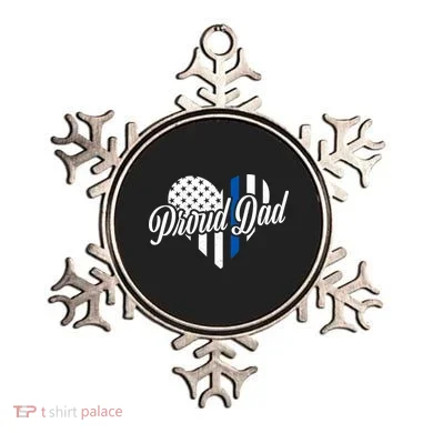 Proud Police Dad Blue Thin Line Ornament