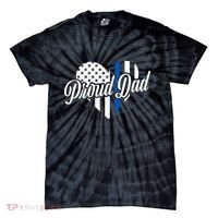 Proud Police Dad Blue Thin Line Tie-Dye T-Shirt thumb 0