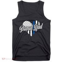 Proud Police Dad Blue Thin Line Tank Top thumb 0