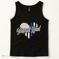 Proud Police Dad Blue Thin Line Tank Top thumb 2