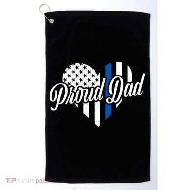 Proud Police Dad Blue Thin Line Golf Towel