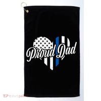 Proud Police Dad Blue Thin Line Golf Towel thumb 0