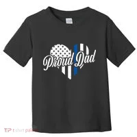 Proud Police Dad Blue Thin Line Toddler T-Shirt thumb 0