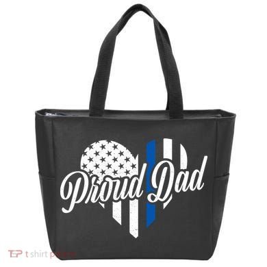 Proud Police Dad Blue Thin Line Tote Bag