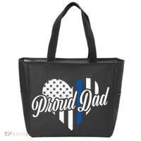 Proud Police Dad Blue Thin Line Tote Bag thumb 0