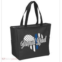Proud Police Dad Blue Thin Line Tote Bag thumb 2