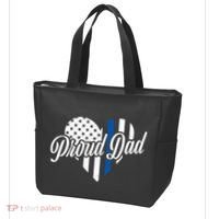 Proud Police Dad Blue Thin Line Tote Bag thumb 3