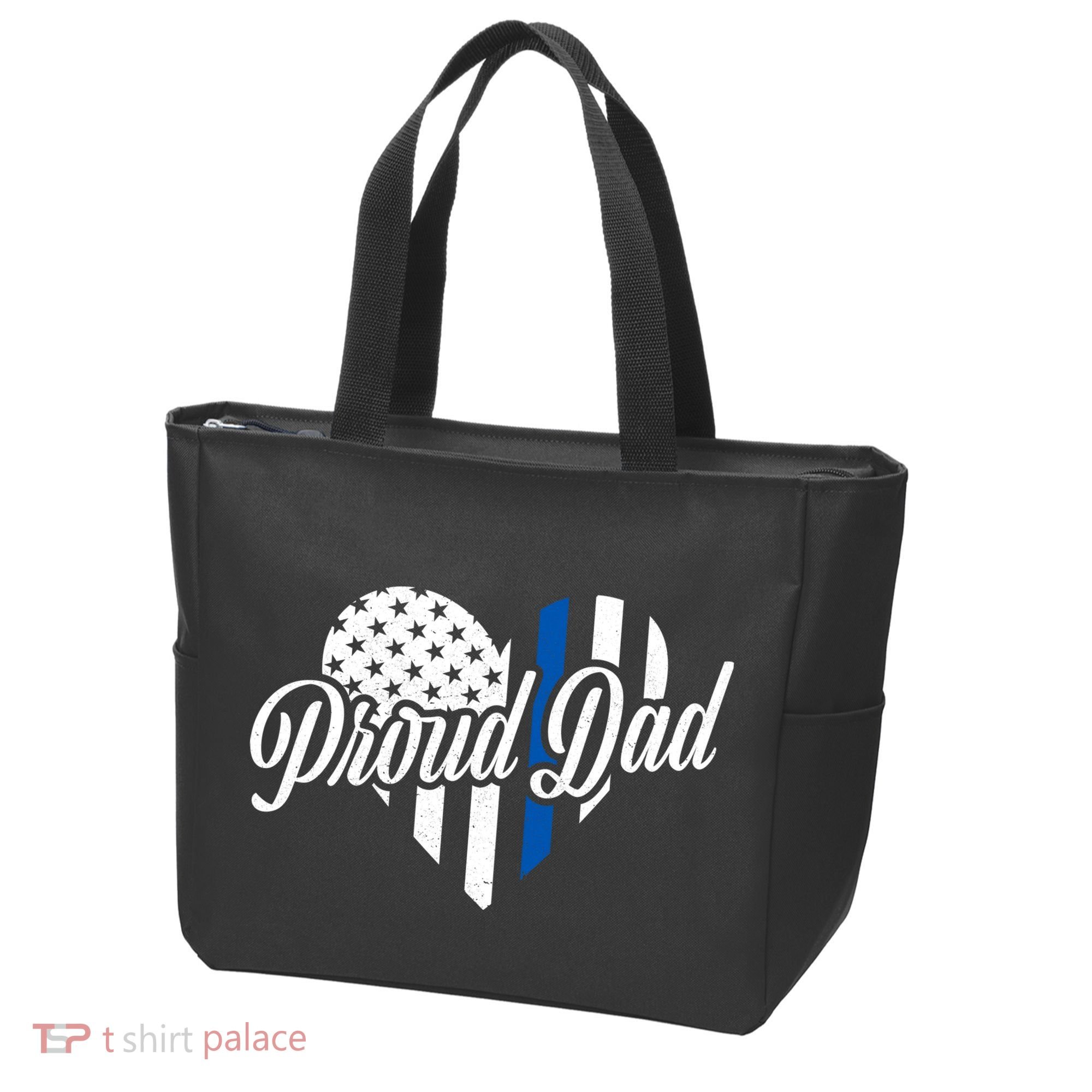 Proud Police Dad Blue Thin Line Tote Bag