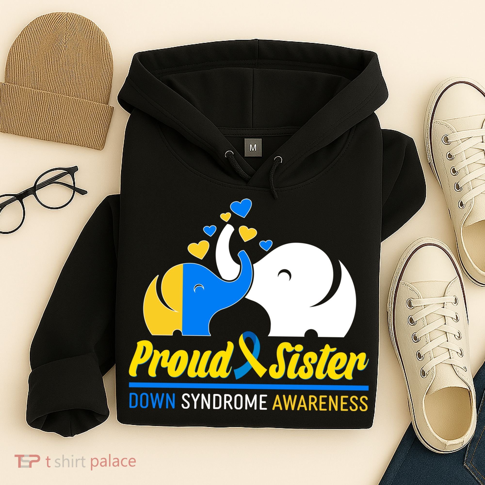Proud Sister Down Syndrome Awareness Elephants Hoodie