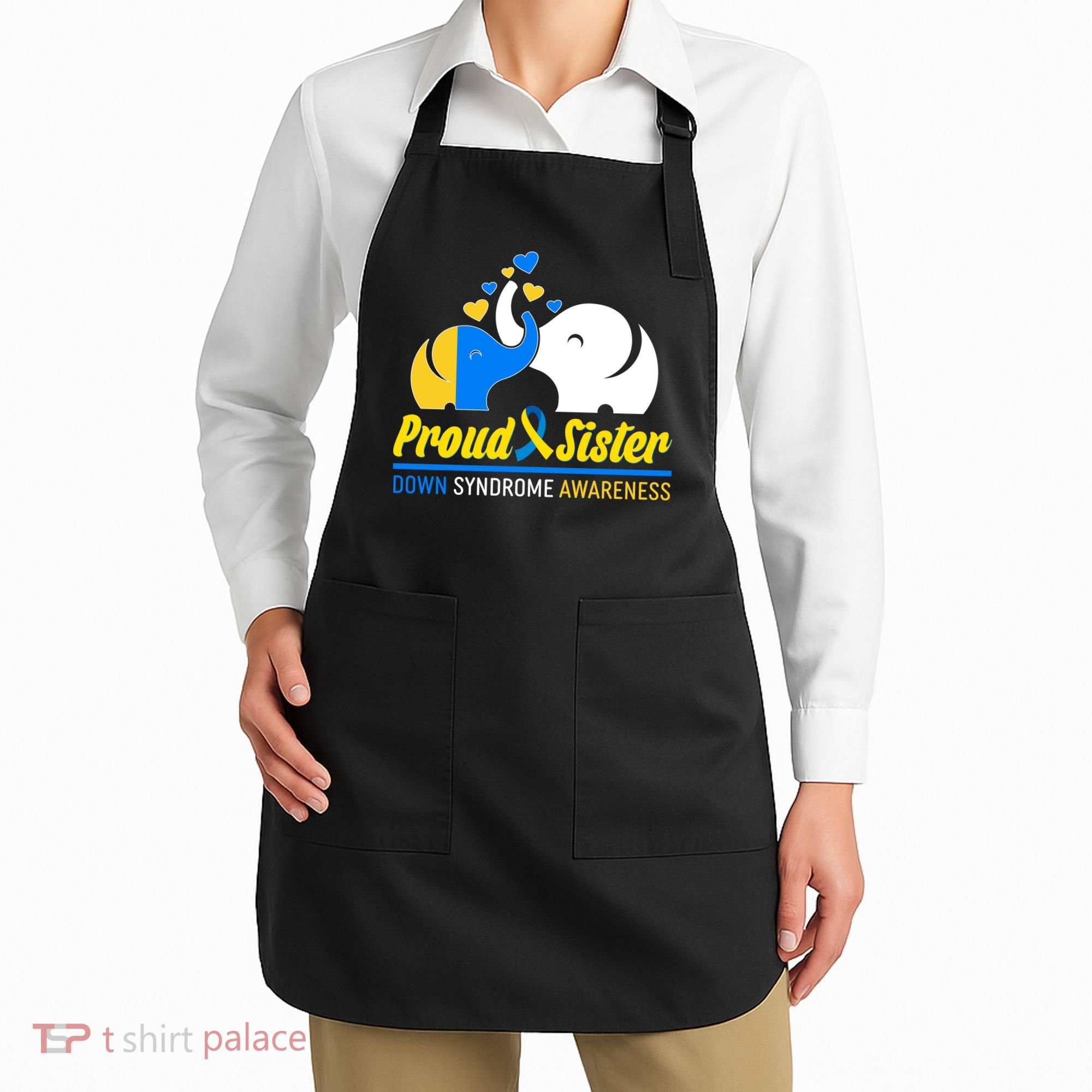 Proud Sister Down Syndrome Awareness Elephants Apron