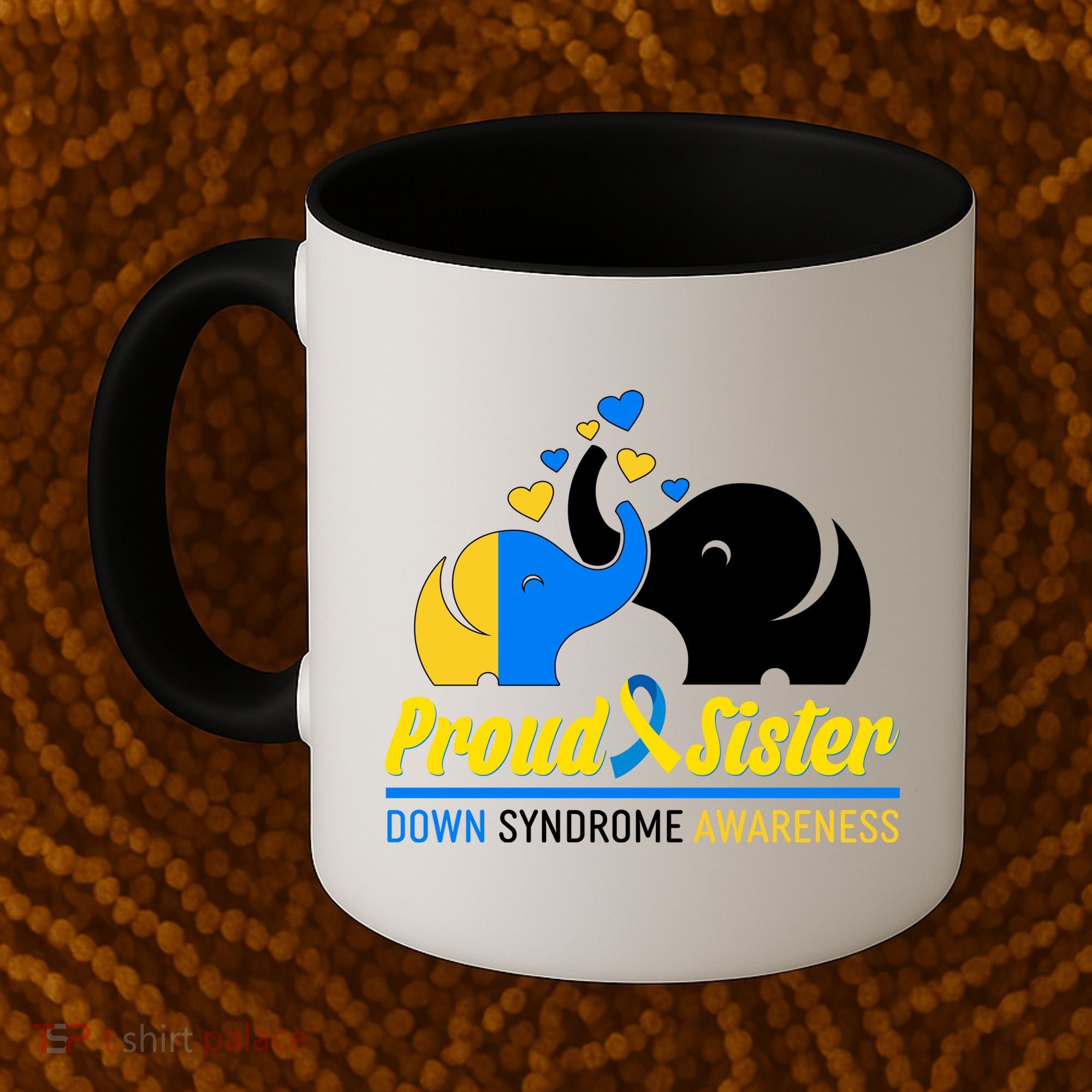 Proud Sister Down Syndrome Awareness Elephants Coffee Mug