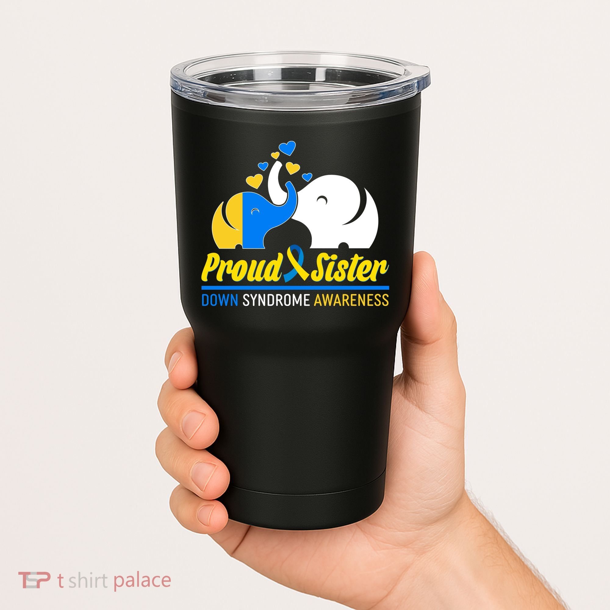 Proud Sister Down Syndrome Awareness Elephants Tumbler