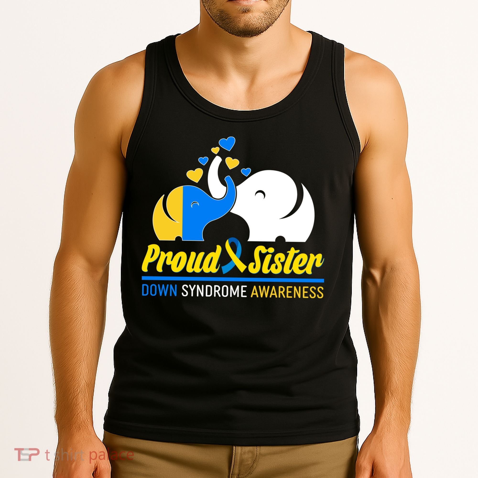 Proud Sister Down Syndrome Awareness Elephants Tank Top