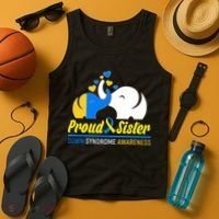 Proud Sister Down Syndrome Awareness Elephants Tank Top thumb 4