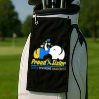 Proud Sister Down Syndrome Awareness Elephants Golf Towel thumb 2