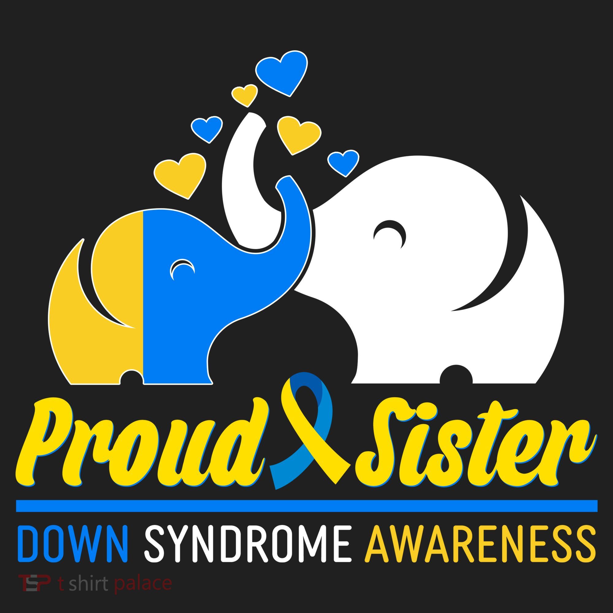 Proud Sister Down Syndrome Awareness Elephants Golf Towel