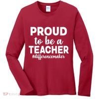 Proud To Be A Teacher #differencemaker Women's Long Sleeve Shirt thumb 0