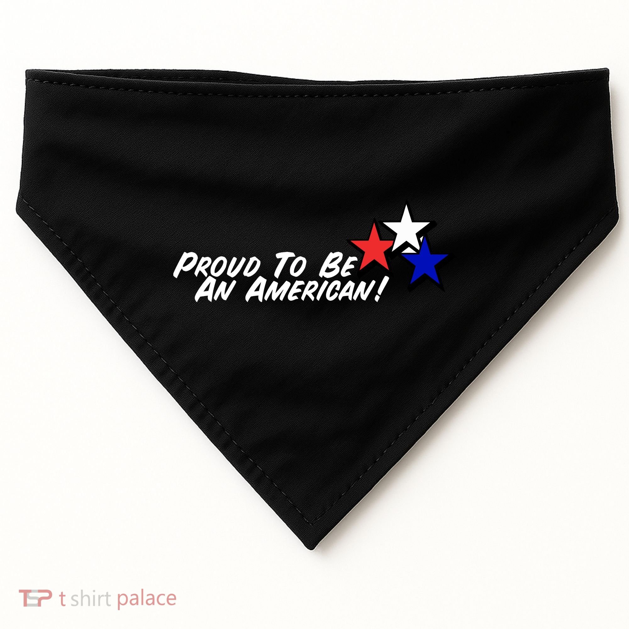 Proud To Be An American! USA-Made Doggie Bandana