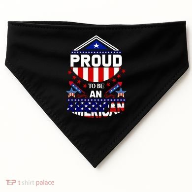 Proud To Be An American Patriotic USA-Made Doggie Bandana