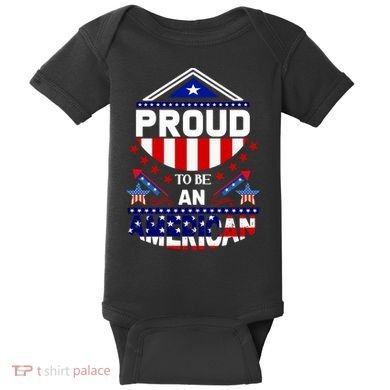 Proud To Be An American Patriotic Baby Bodysuit