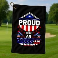 Proud To Be An American Patriotic Golf Towel thumb 1