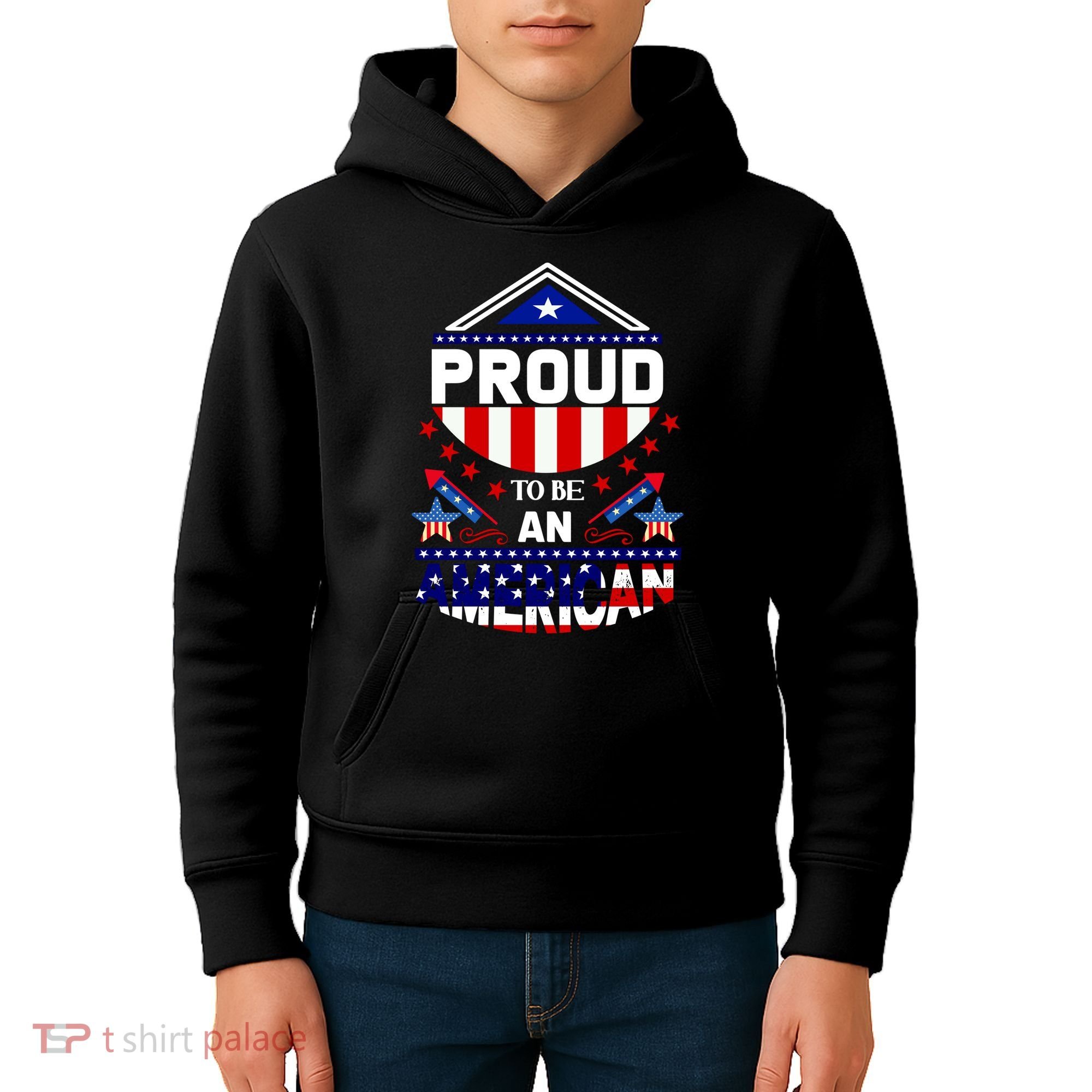 Proud To Be An American Patriotic Kids Hoodie