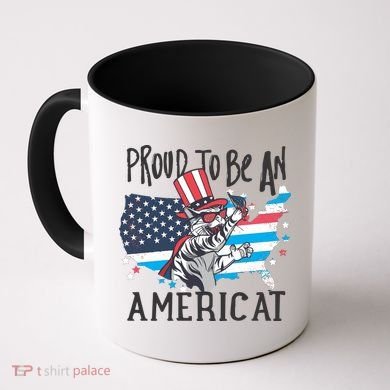 Proud To Be an Americat Cat Coffee Mug