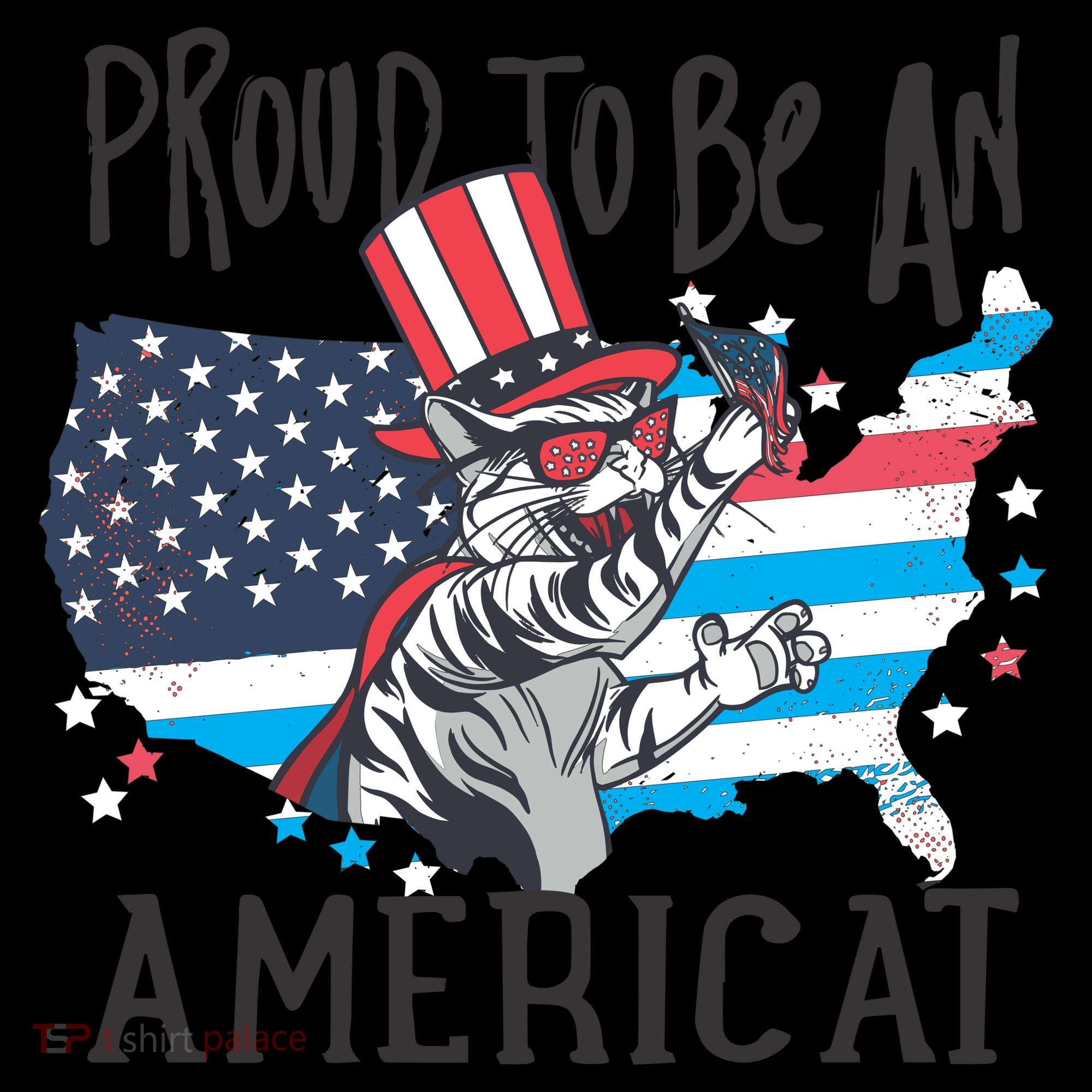 Proud To Be an Americat Cat Coffee Mug