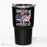Proud To Be an Americat Cat Tumbler thumb 0