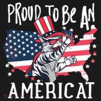 Proud To Be an Americat Cat Ornament thumb 1