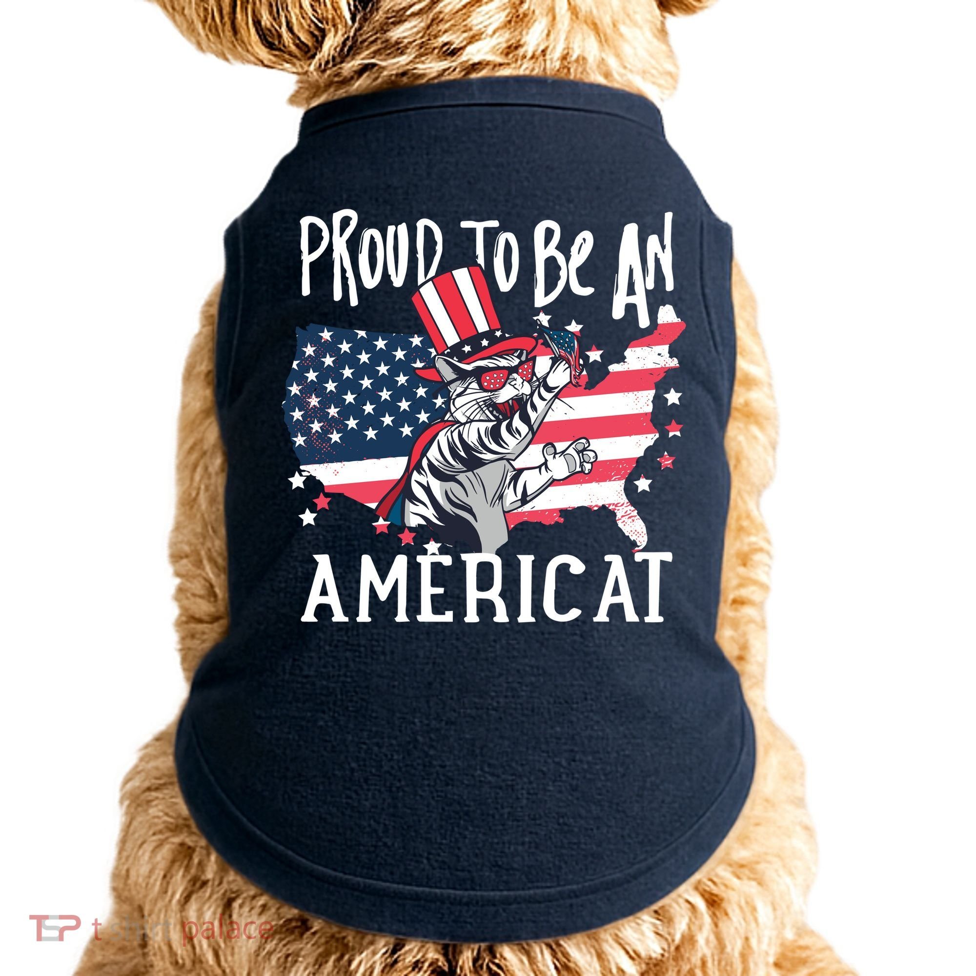 Proud To Be an Americat Cat Doggie Tank