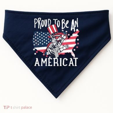 Proud To Be an Americat Cat USA-Made Doggie Bandana