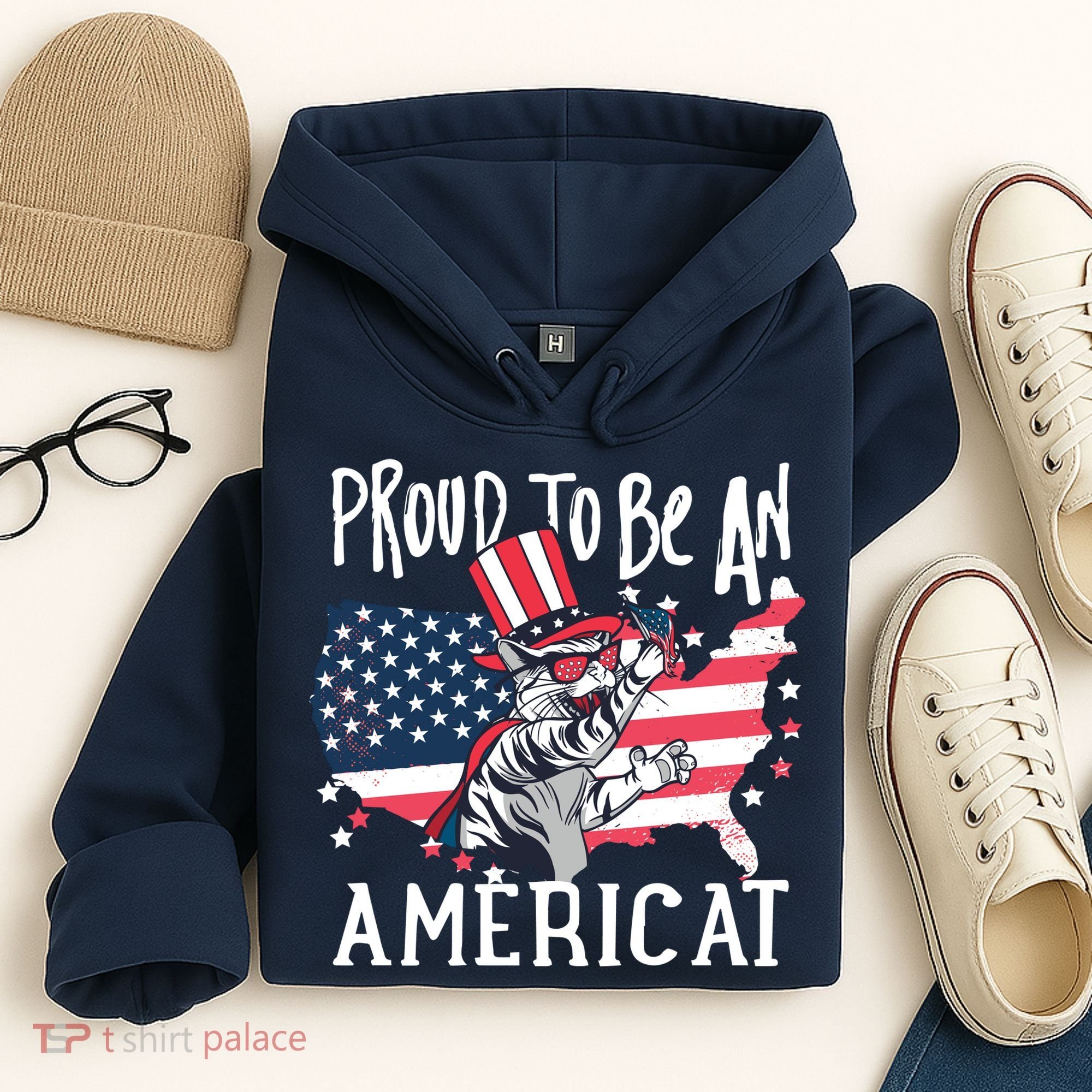 Proud To Be an Americat Cat Hoodie
