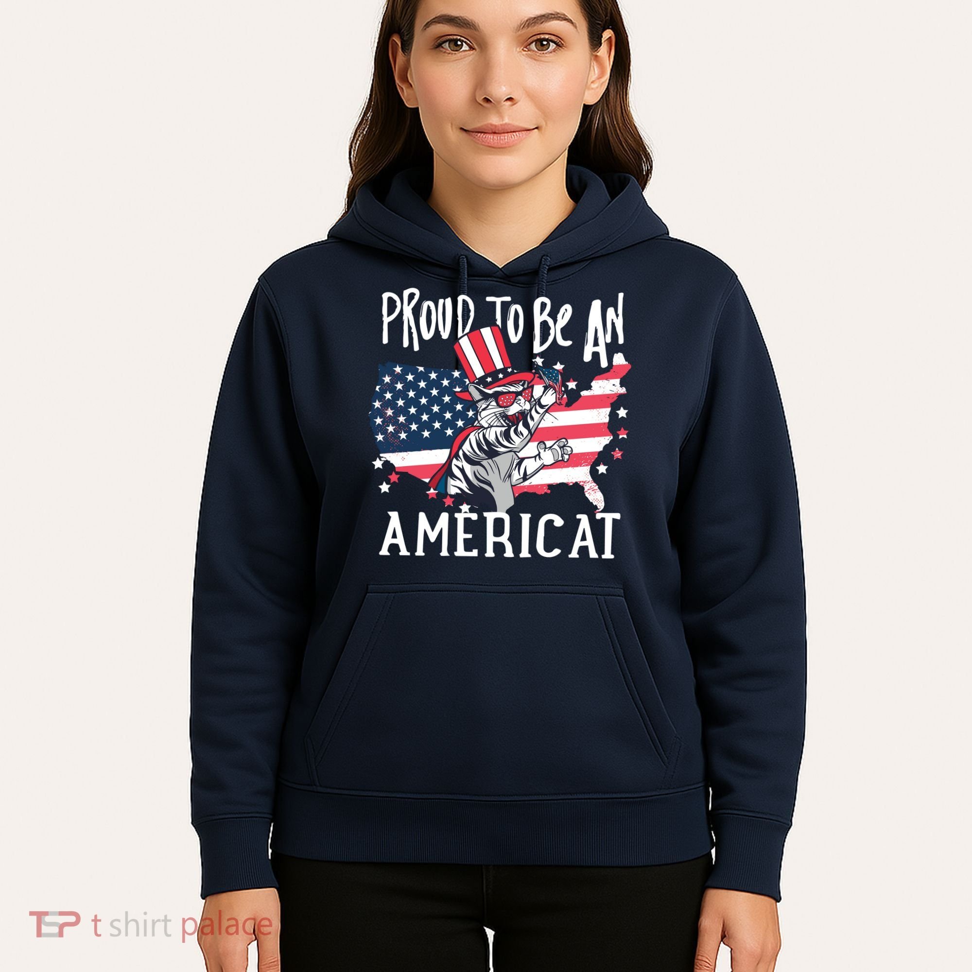 Proud To Be an Americat Cat Hoodie