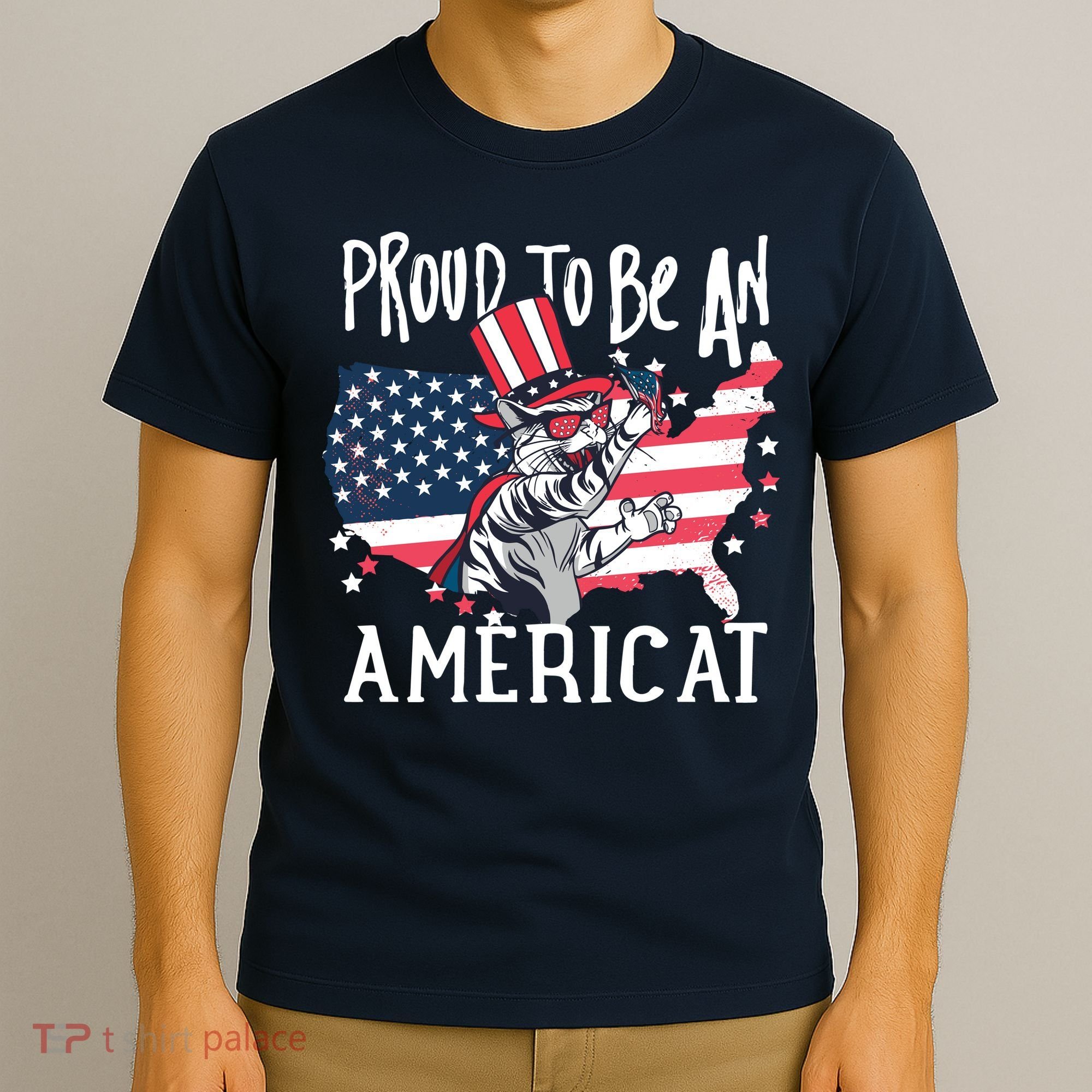 Proud To Be an Americat Cat T-Shirt