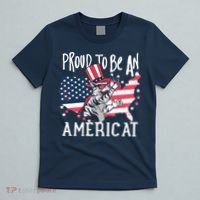 Proud To Be an Americat Cat T-Shirt thumb 5