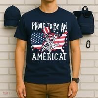 Proud To Be an Americat Cat T-Shirt thumb 6