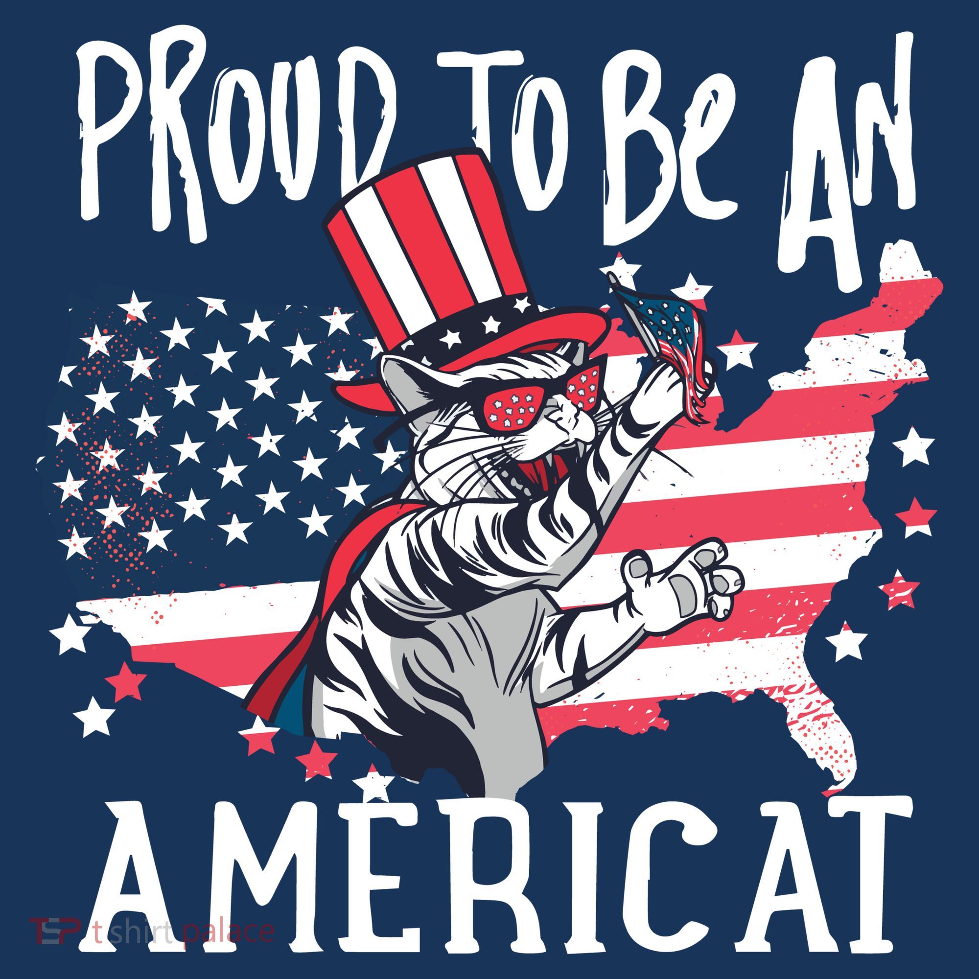 Proud To Be an Americat Cat T-Shirt