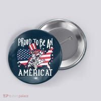 Proud To Be an Americat Cat Button thumb 0