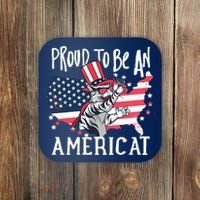 Proud To Be an Americat Cat Coaster thumb 0