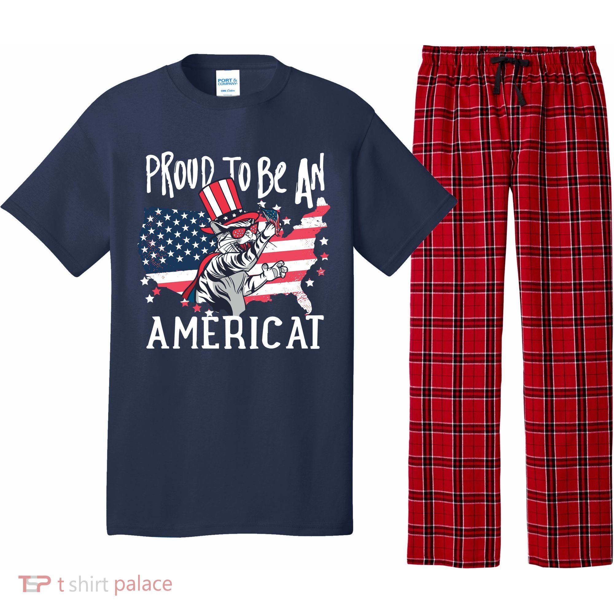 Proud To Be an Americat Cat Pajama Set
