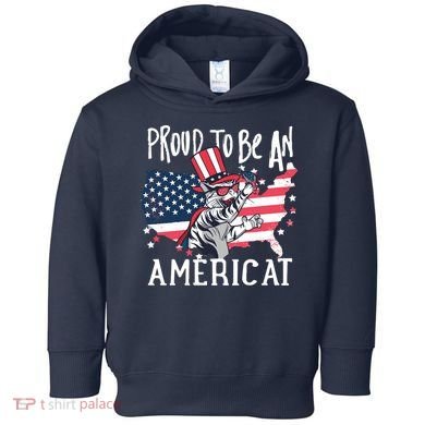 Proud To Be an Americat Cat Toddler Hoodie